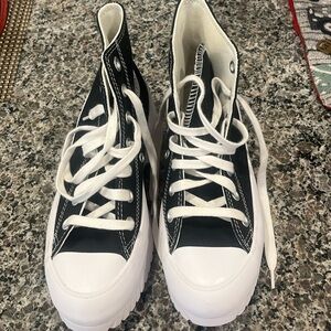 Platform black converse unisex